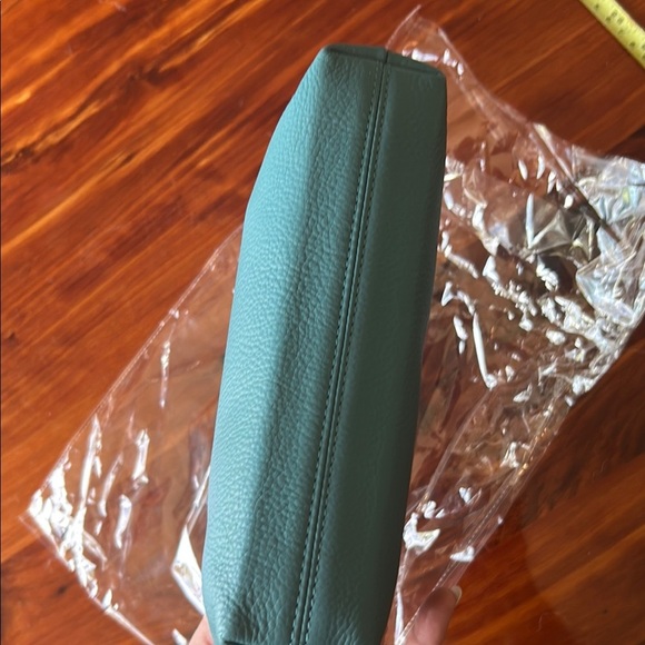 Anuschka Blue Leather Wristlet Clutch with Pebbled Texture - Picture 5 of 12